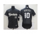 Men's Nike Chicago White Sox #10 Yoan Moncada Black Alternate Stitched Jersey