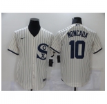 Men's Nike Chicago White Sox #10 Yoan Moncada Cream Game 2021 Field of Dreams Jersey
