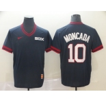 Men's Nike Chicago White Sox #10 Yoan Moncada Navy Blue M&N MLB Jersey