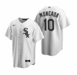 Men's Nike Chicago White Sox #10 Yoan Moncada White Home Stitched Baseball Jersey