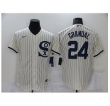 Men's Nike Chicago White Sox #24 Yasmani Grandal Cream Elite 2021 Field of Dreams Jersey