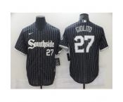 Men's Nike Chicago White Sox #27 Lucas Giolito Black Alternate Jersey