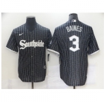 Men's Nike Chicago White Sox #3 Harold Baines Replica Black Alternate Home Cool Base Jersey