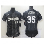 Men's Nike Chicago White Sox #35 Frank Thomas Authentic Black Fashion Baseball Jersey