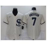 Men's Nike Chicago White Sox #7 Tim Anderson Cream Game 2021 Field of Dreams Jersey