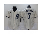 Men's Nike Chicago White Sox #7 Tim Anderson Cream Game 2021 Field of Dreams Jersey