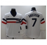 Men's Nike Chicago White Sox #7 Tim Anderson White Throwback Jersey