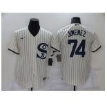 Men's Nike Chicago White Sox #74 Eloy Jimenez Cream Game 2021 Field of Dreams Jersey