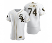 Men's Nike Chicago White Sox #74 Eloy Jimenez White 2020 Authentic Golden Edition Baseball Jersey