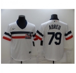 Men's Nike Chicago White Sox #79 Jose Abreu White Throwback Jersey