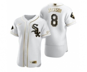 Men's Nike Chicago White Sox #8 Bo Jackson White 2020 Authentic Golden Edition Baseball Jersey