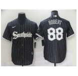 Men's Nike Chicago White Sox #88 Luis Robert Authentic Black Fashion Jersey