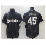 Men's Nike Chicago White Sox Southside #45 Michael Jordan Black Alternate Flex Base Jersey