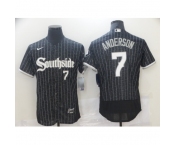 Men's Nike Chicago White Sox Southside #7 Tim Anderson Black Alternate Flex Base Authentic Jersey