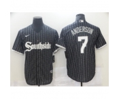 Men's Nike Chicago White Sox Southside #7 Tim Anderson Black Alternate Flex Base Jersey