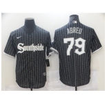 Men's Nike Chicago White Sox Southside #79 Jose Abreu Black Alternate Flex Base Jersey