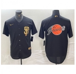 Men San Francisco Giants Black Team Big Logo Cool Base Stitched Baseball Jersey 4