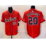 Men's Detroit Tigers #20 Spencer Torkelson Orange With Patch Vapor Premier Limited Stitched Baseball Jersey
