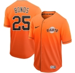 Men's Majestic San Francisco Giants #25 Barry Bonds Orange Drift Fashion MLB Jersey