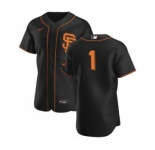 Men's Nike San Francisco Giants #1 Mauricio Dubon Black Alternate 2020 Authentic Player Baseball Jersey