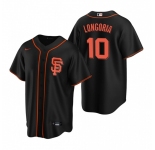 Men's Nike San Francisco Giants #10 Evan Longoria Black Alternate Stitched Baseball Jersey