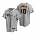 Men's Nike San Francisco Giants #10 Evan Longoria Gray Road Stitched Baseball Jersey