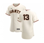 Men's Nike San Francisco Giants #13 Austin Slater Cream Home 2020 Authentic Player Baseball Jersey