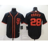 Men's Nike San Francisco Giants #28 Buster Posey Authentic Black Alternate Cool Base Baseball Jersey
