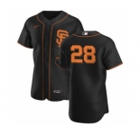 Men's Nike San Francisco Giants #28 Buster Posey Black Alternate 2020 Authentic Player Baseball Jersey