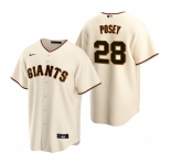 Men's Nike San Francisco Giants #28 Buster Posey Cream Home Stitched Baseball Jersey