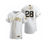 Men's Nike San Francisco Giants #28 Buster Posey White 2020 Authentic Golden Edition Baseball Jersey