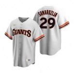 Men's Nike San Francisco Giants #29 Jeff Samardzija White Cooperstown Collection Home Stitched Baseball Jersey