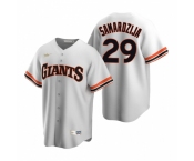 Men's Nike San Francisco Giants #29 Jeff Samardzija White Cooperstown Collection Home Stitched Baseball Jersey
