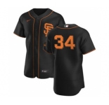 Men's Nike San Francisco Giants #34 Kevin Gausman Black Alternate 2020 Authentic Player Baseball Jersey