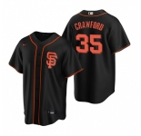 Men's Nike San Francisco Giants #35 Brandon Crawford Black Alternate Stitched Baseball Jersey