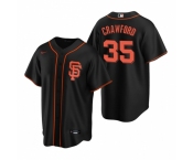 Men's Nike San Francisco Giants #35 Brandon Crawford Black Alternate Stitched Baseball Jersey