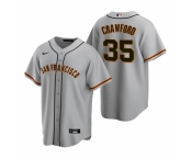 Men's Nike San Francisco Giants #35 Brandon Crawford Gray Road Stitched Baseball Jersey