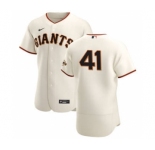 Men's Nike San Francisco Giants #41 Wilmer Flores Cream Home 2020 Authentic Player Baseball Jersey