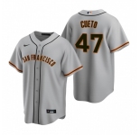 Men's Nike San Francisco Giants #47 Johnny Cueto Gray Road Stitched Baseball Jersey