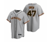 Men's Nike San Francisco Giants #47 Johnny Cueto Gray Road Stitched Baseball Jersey