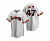 Men's Nike San Francisco Giants #47 Johnny Cueto White Cooperstown Collection Home Stitched Baseball Jersey