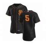 Men's Nike San Francisco Giants #5 Mike Yastrzemski Black Alternate 2020 Authentic Player Baseball Jersey