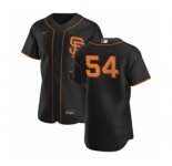 Men's Nike San Francisco Giants #54 Reyes Moronta Black Alternate 2020 Authentic Player Baseball Jersey