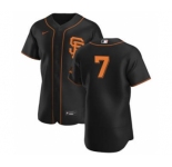 Men's Nike San Francisco Giants #7 Donovan Solano Black Alternate 2020 Authentic Player Baseball Jersey