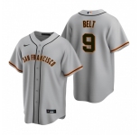 Men's Nike San Francisco Giants #9 Brandon Belt Gray Road Stitched Baseball Jersey