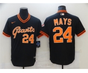 Men's Nike San Francisco Giants#24 Willie May Black Retro Baseball Jersey