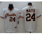 Men's Nike San Francisco Giants#24 Willie May White Retro Baseball Jersey