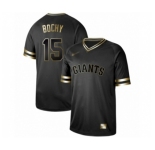 Men's San Francisco Giants #15 Bruce Bochy Authentic Black Gold Fashion Baseball Jersey