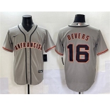 Men's San Francisco Giants #16 Rafael Devers Gray Cool Base Stitched Baseball Jersey