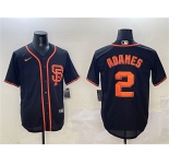 Men's San Francisco Giants #2 Willy Adames Black Cool Base Stitched Baseball Jersey